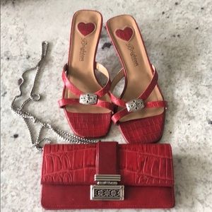 Brighton Red Crossbody Bag with Silver Accents